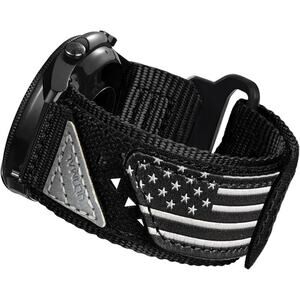 Black Nylon USA Flag Band Compatible w Samsung Galaxy Watch 3 -45MM 46mmGear S3